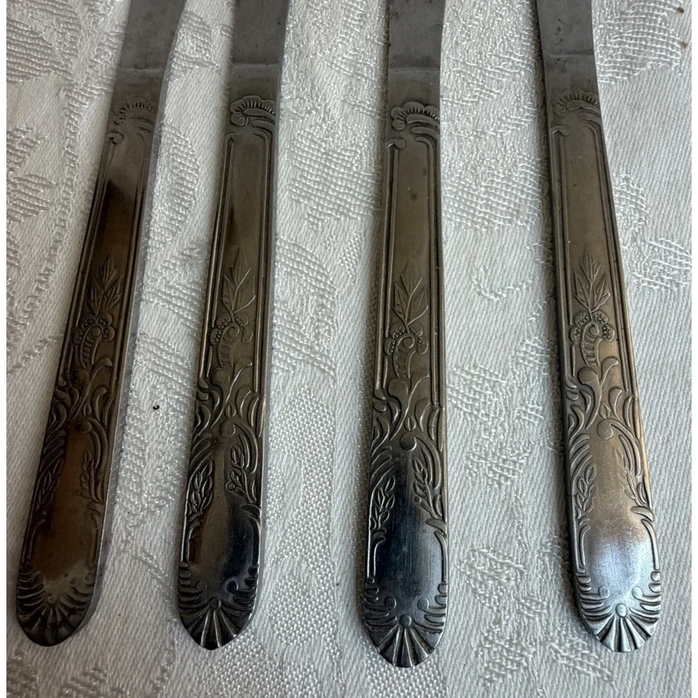 Vintage Utica Stainless Steel‎ Flatware 14 Piece Forks Knifes Spoons Silverware